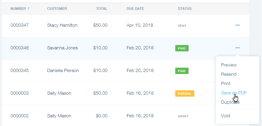 saving an invoice in pdf format in wix invoices help center wix com