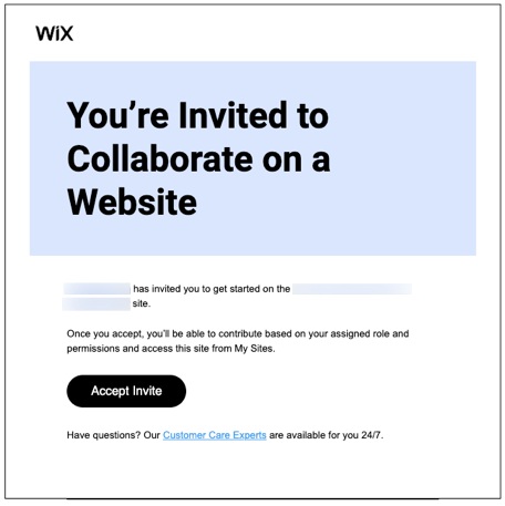 Un exemple d'invitation envoyée aux collaborateurs par e-mail