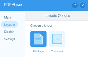 A screenshot of the option to choose a layout.