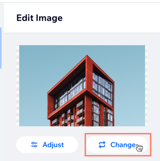 A screenshot of where to change the stock photo and add a photo element to your app.