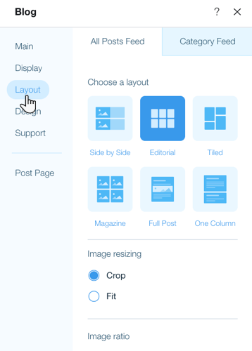 A screenshot showing the layout options available.