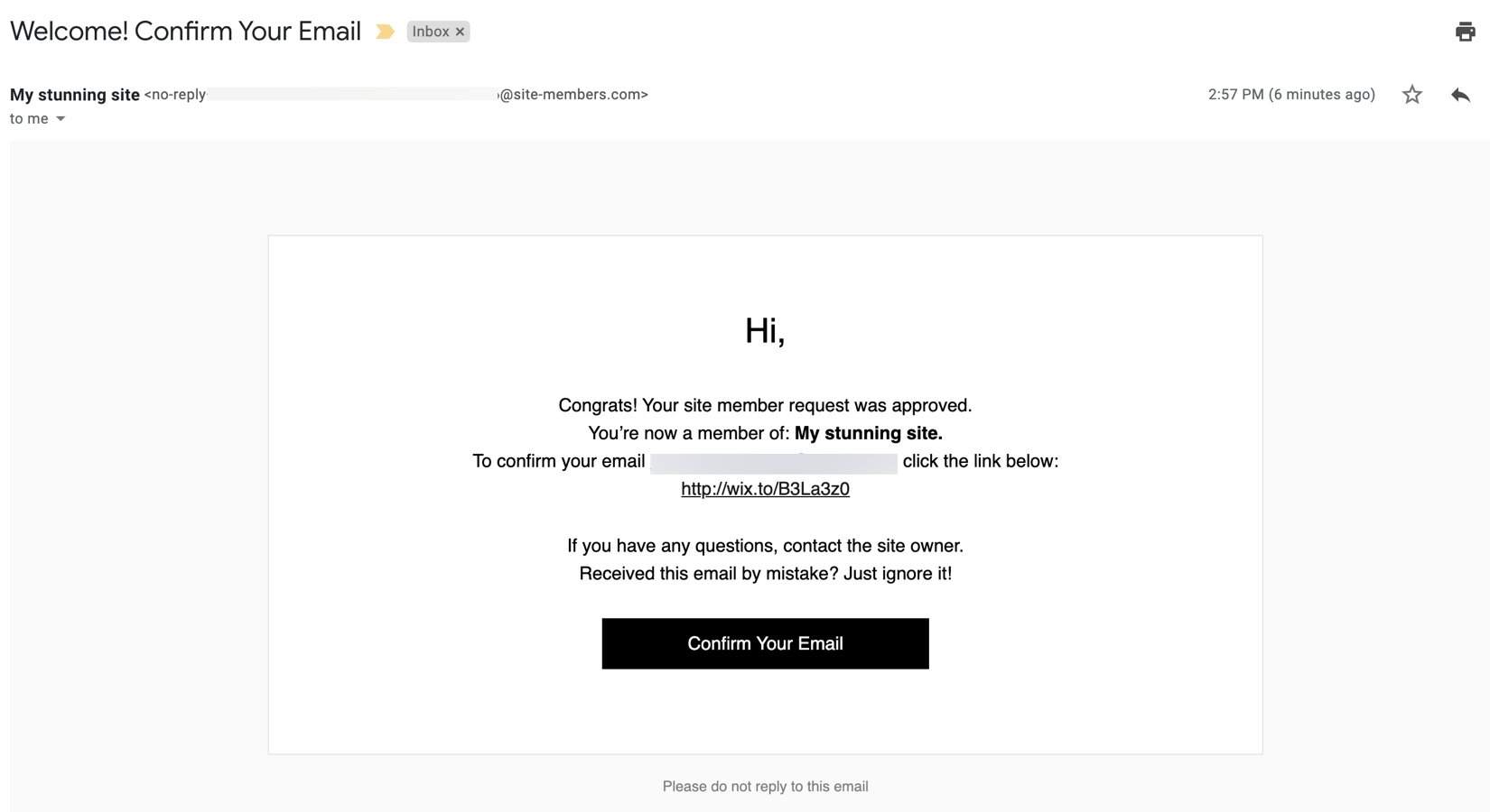 Site Members Request Customizing The Member Confirmation Email Help