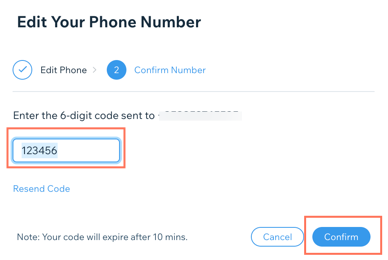 Ability to receive 2FA verification codes via text message on