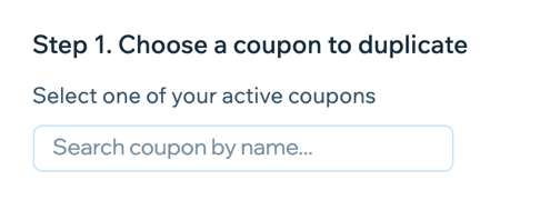 שדה החיפוש ב-Bulk Coupon Creator.