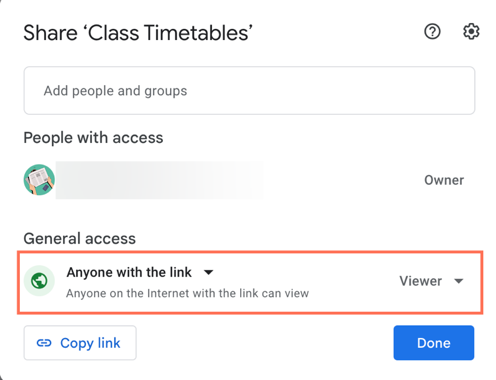 Sharing setting deals google drive