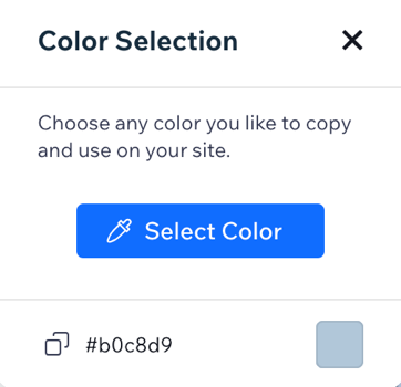 A screenshot showing the color selection UI.