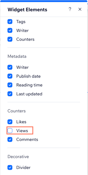 A screenshot showing the option to hide the views from your post page.