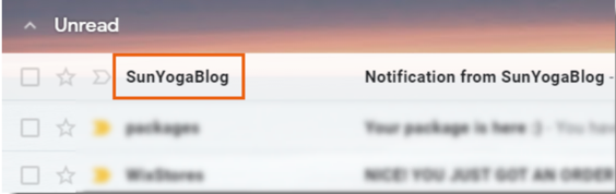 A screenshot showing customized text in the subject line of an email sent to subscribers.