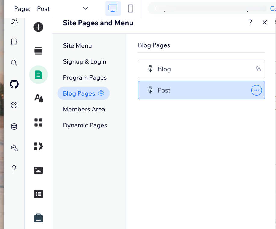 A screenshot showing how to navigate to the post page from menu and pages.