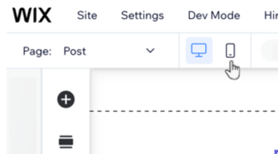 A screenshot showing the option to switch to mobile view on your editor.