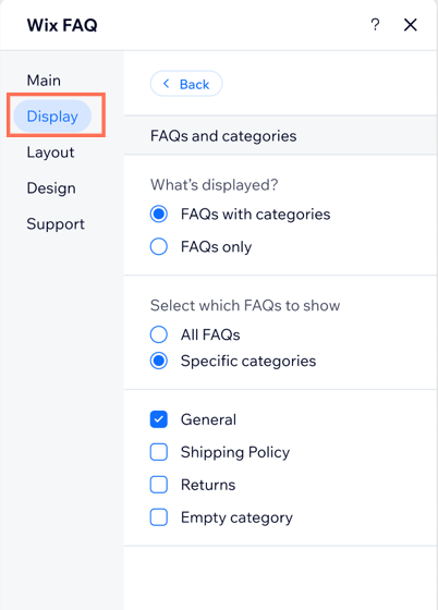 A screenshot showing some of the display settings available.
