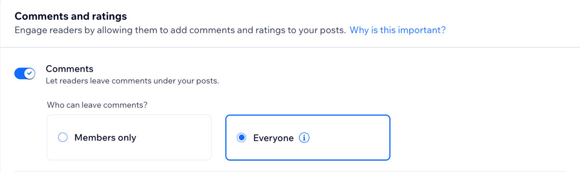 Een screenshot dat de openstaande opmerkingen voor iedereen toont.