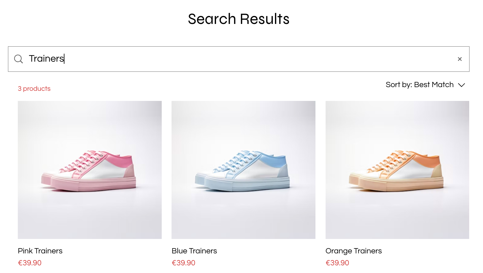 A screenshot showing the search results page