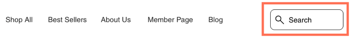 A screenshot showing the search button added to a site.