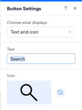 A screenshot showing the button settings.