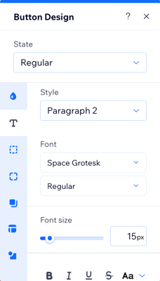A screenshot showing button design settings.