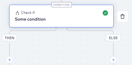 Screenshot of how conditions appear in the builder with IF/ELSE pathways.