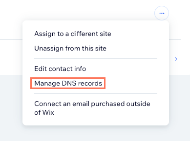 Uma captura de tela do painel de configurações para gerenciar registros DNS