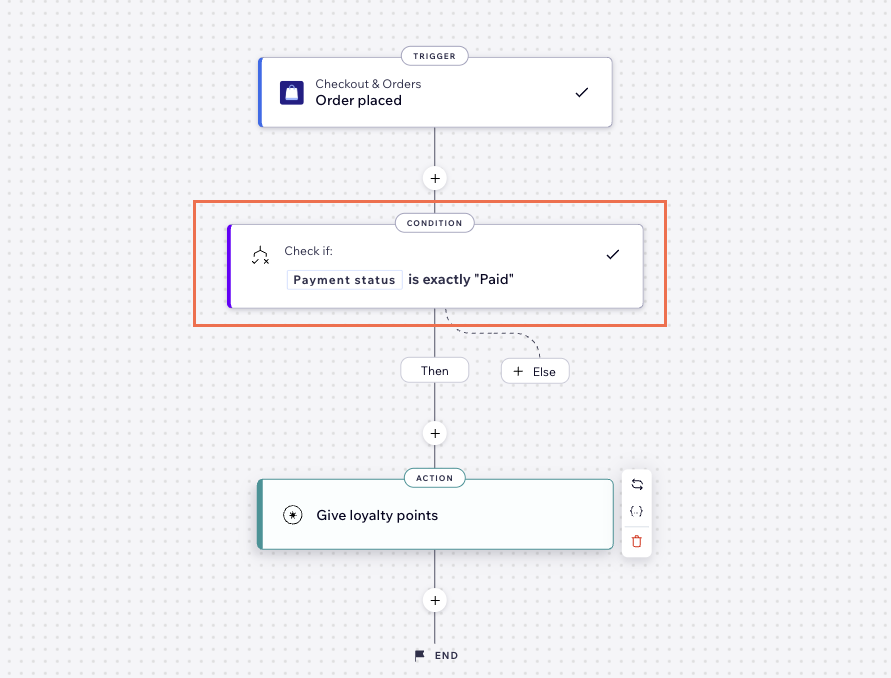 Screenshot of an automation flow highlighting conditions.
