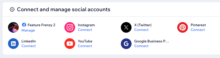 Captura de pantalla que muestra las plataformas sociales disponibles para publicar contenido en redes sociales.