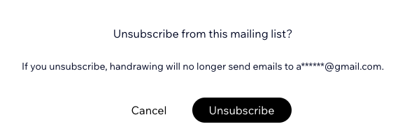 Uma captura de tela do botão Cancelar assinatura que abre em uma nova aba.