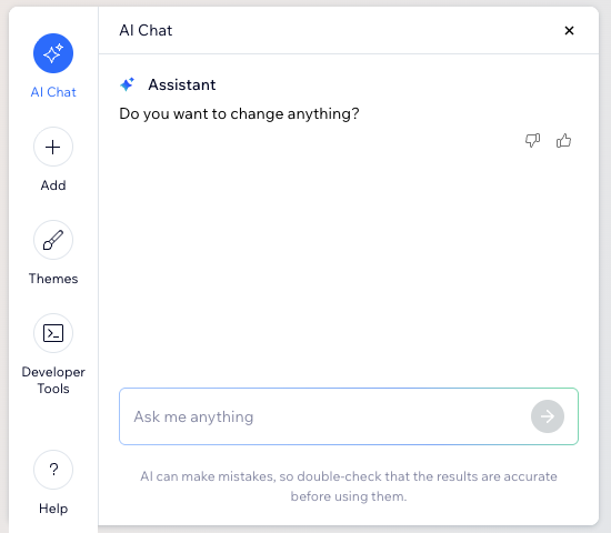 Screenshot of the AI assistant panel within the email marketing composer.