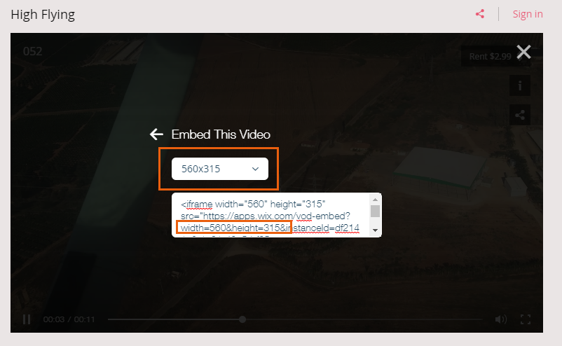 embedded video html