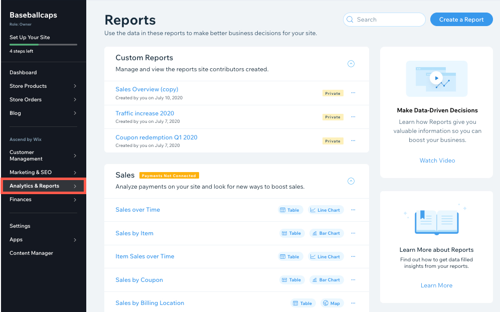 About Your Wix Dashboard Help Center