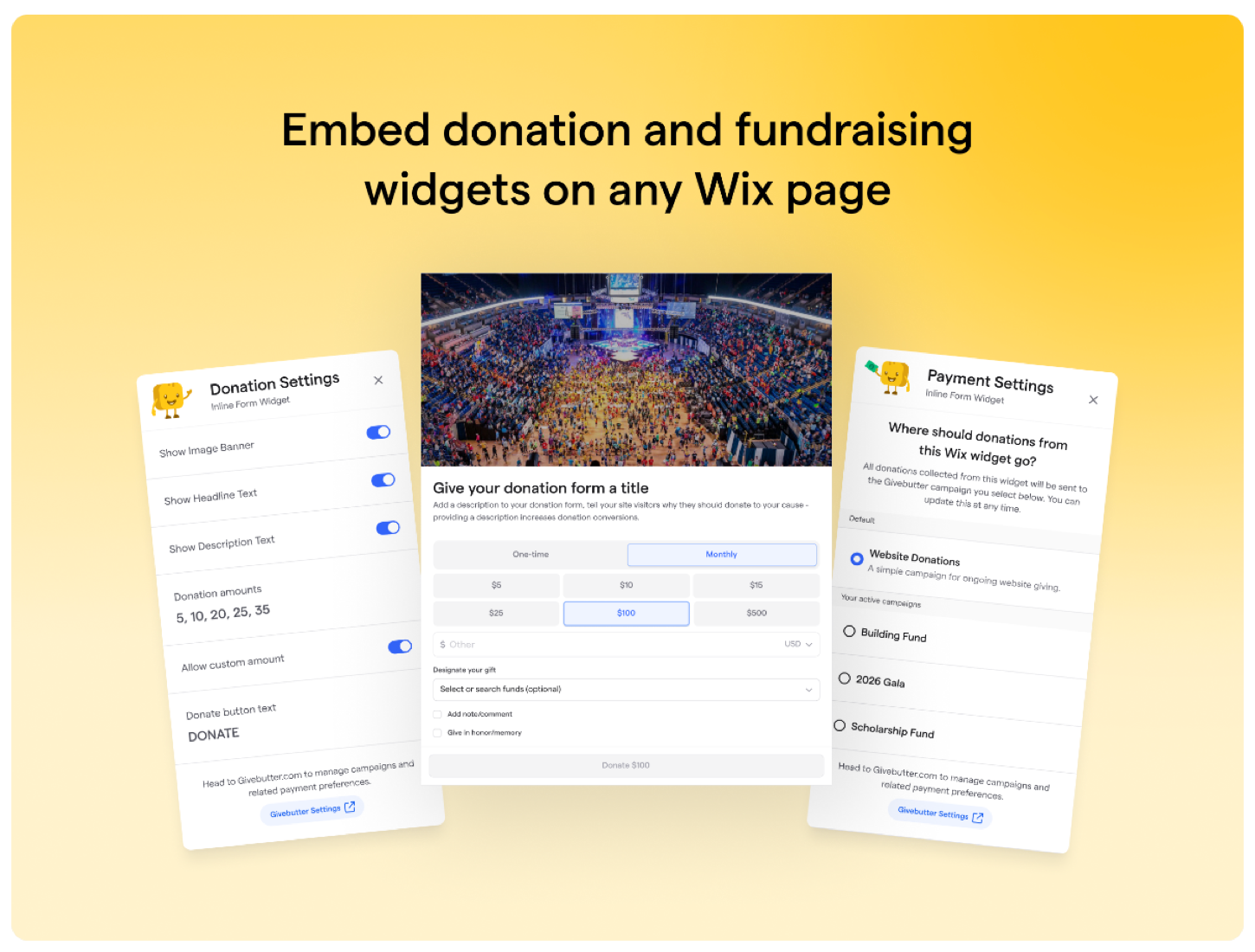 Screenshot of Third-Party App Givebutter,