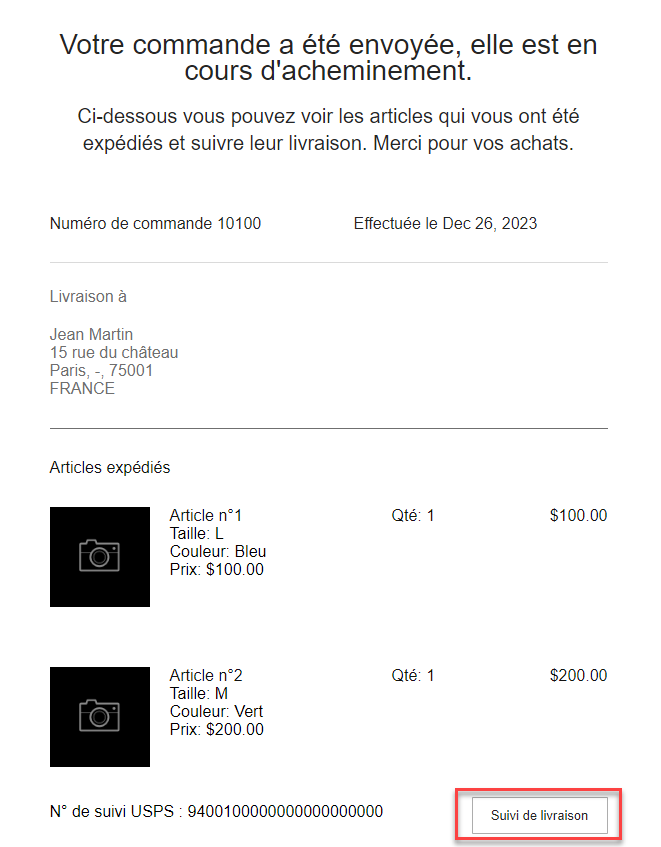 Envoyer des emails de confirmation à vos clients à la suite d