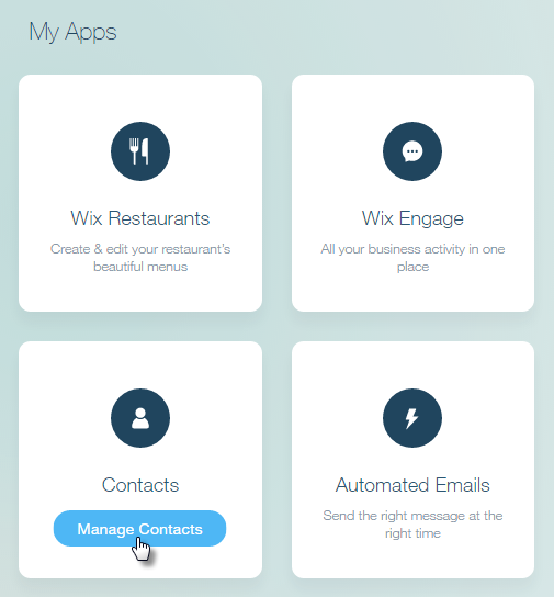 site contacts menu,