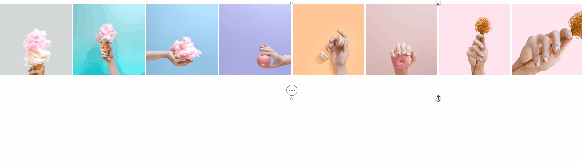 A GIF showing how to display more than 1 row of images. before the Load More button.