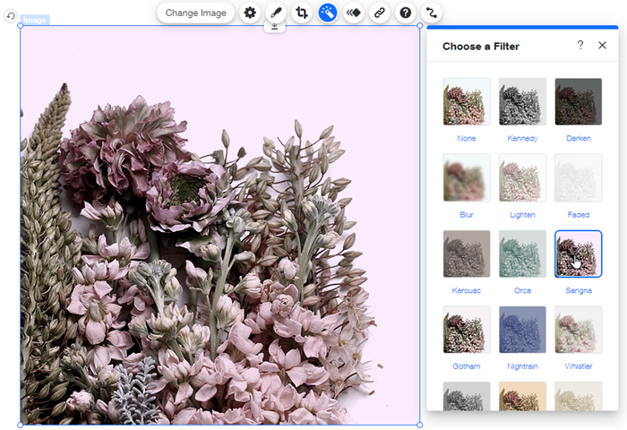 Icono de filtros seleccionado. Elige un panel de filtros que muestre las opciones de filtro.