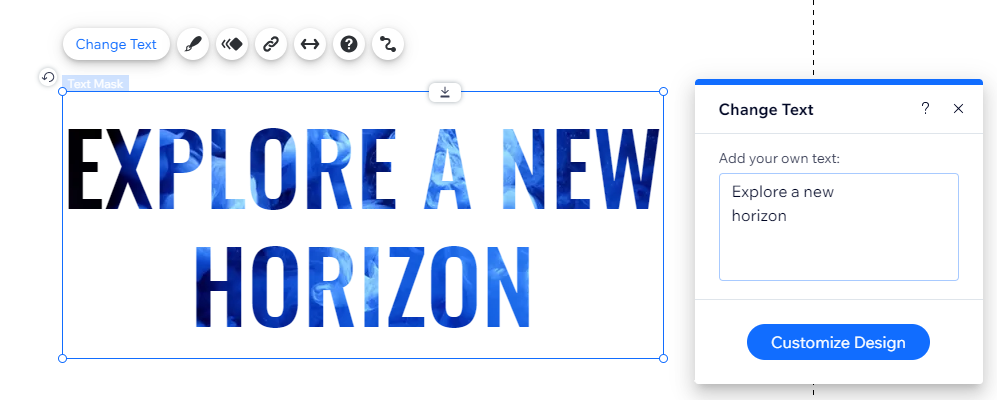 Une capture d'écran montrant le masquage de texte en surbrillance, montrant l'option pour modifier le texte.