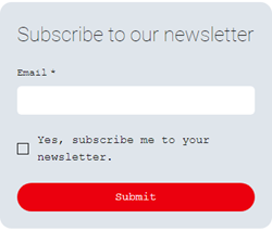 screenshot of subscriber form with option for visitors to subcribe to newletter