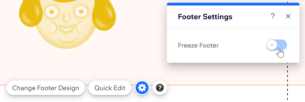 A screenshot highlighting the Freeze Footer toggle.