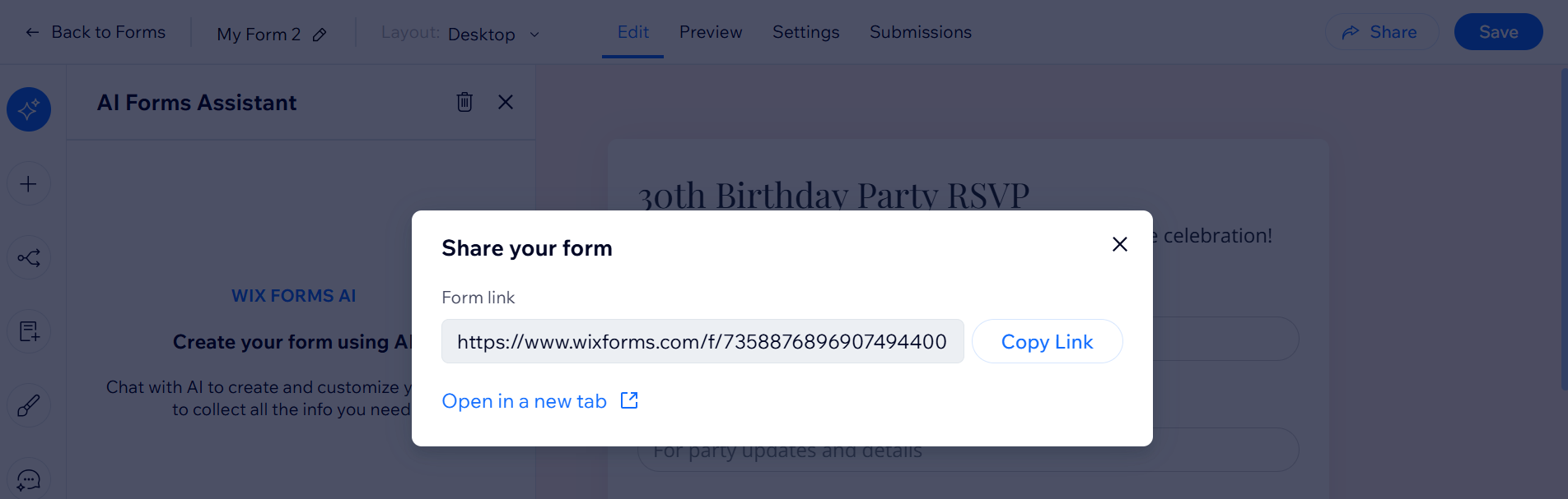 O pop-up