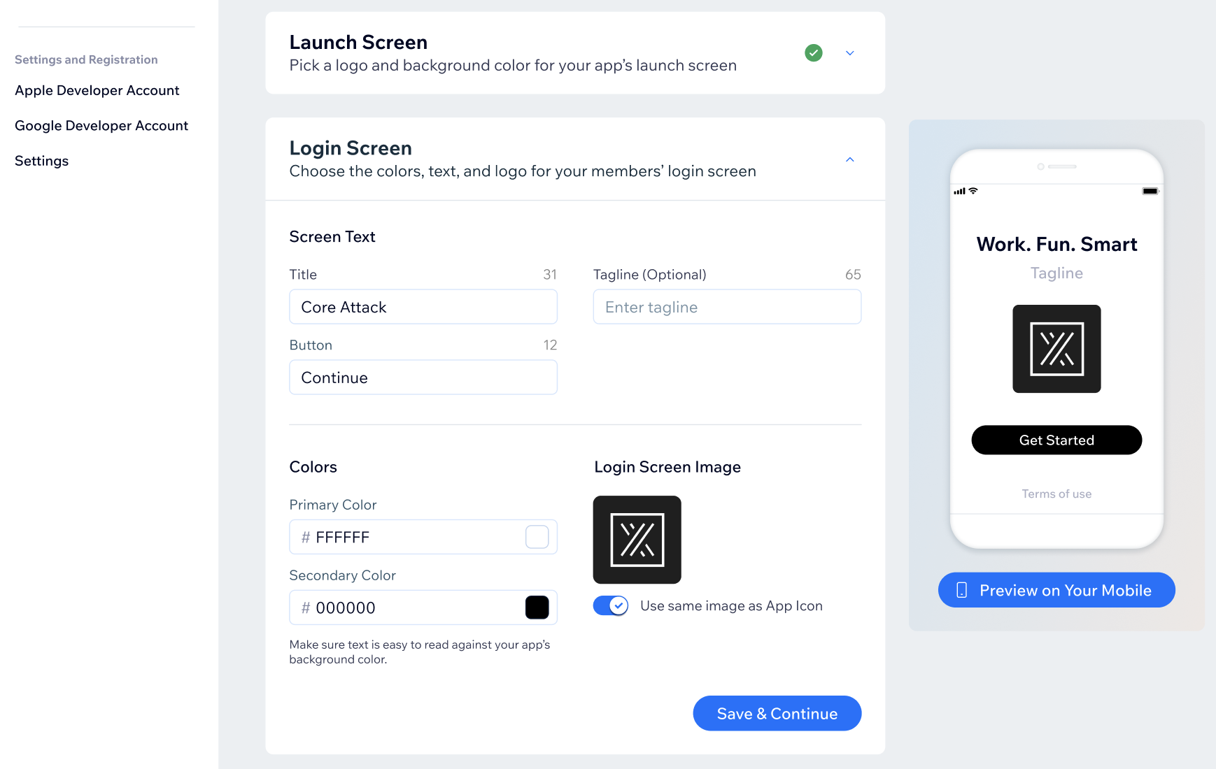 A screenshot showing how to customize the design of your login screen.