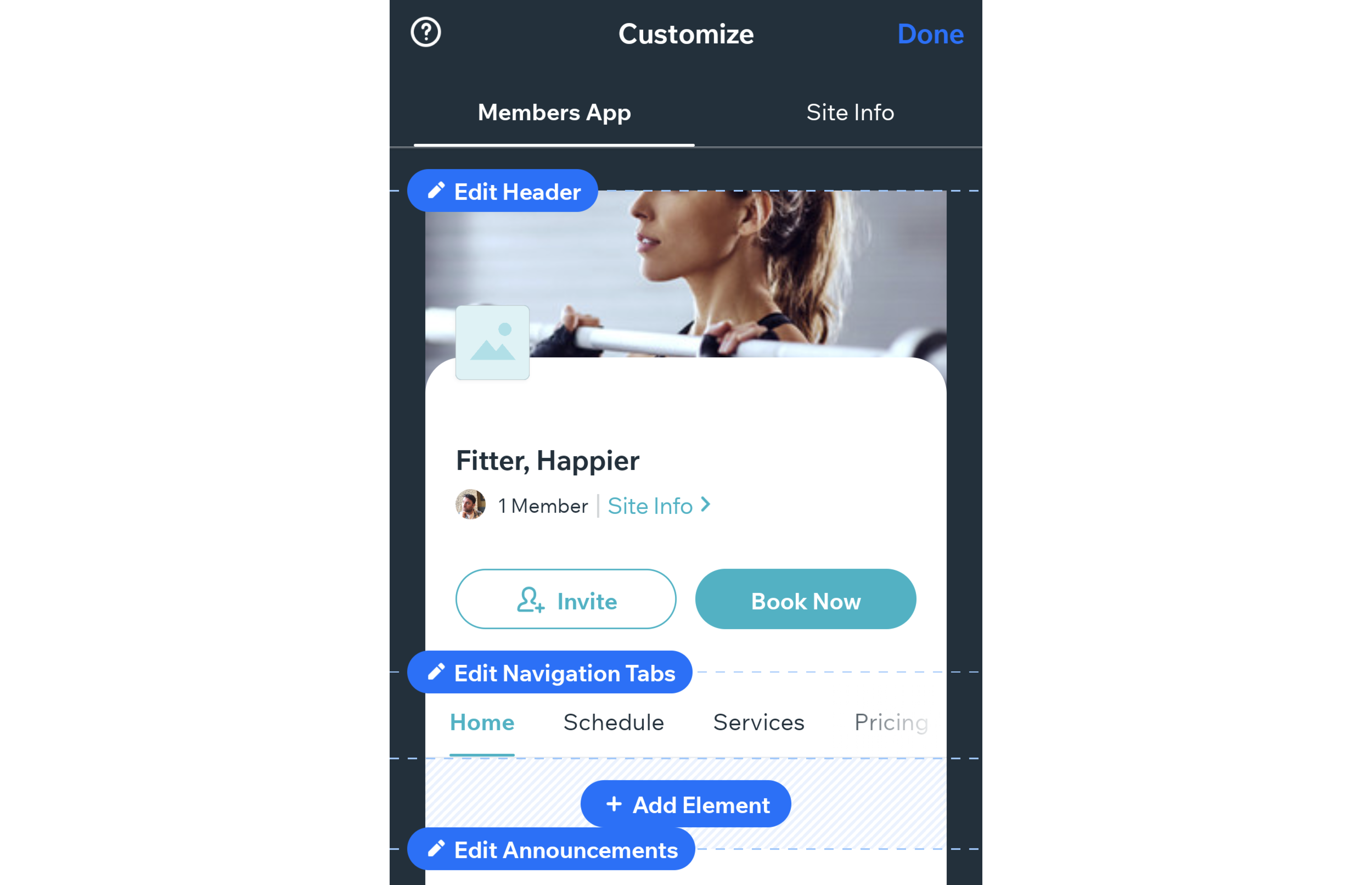 fit-by-wix-customizing-your-site-on-the-app-help-center-wix