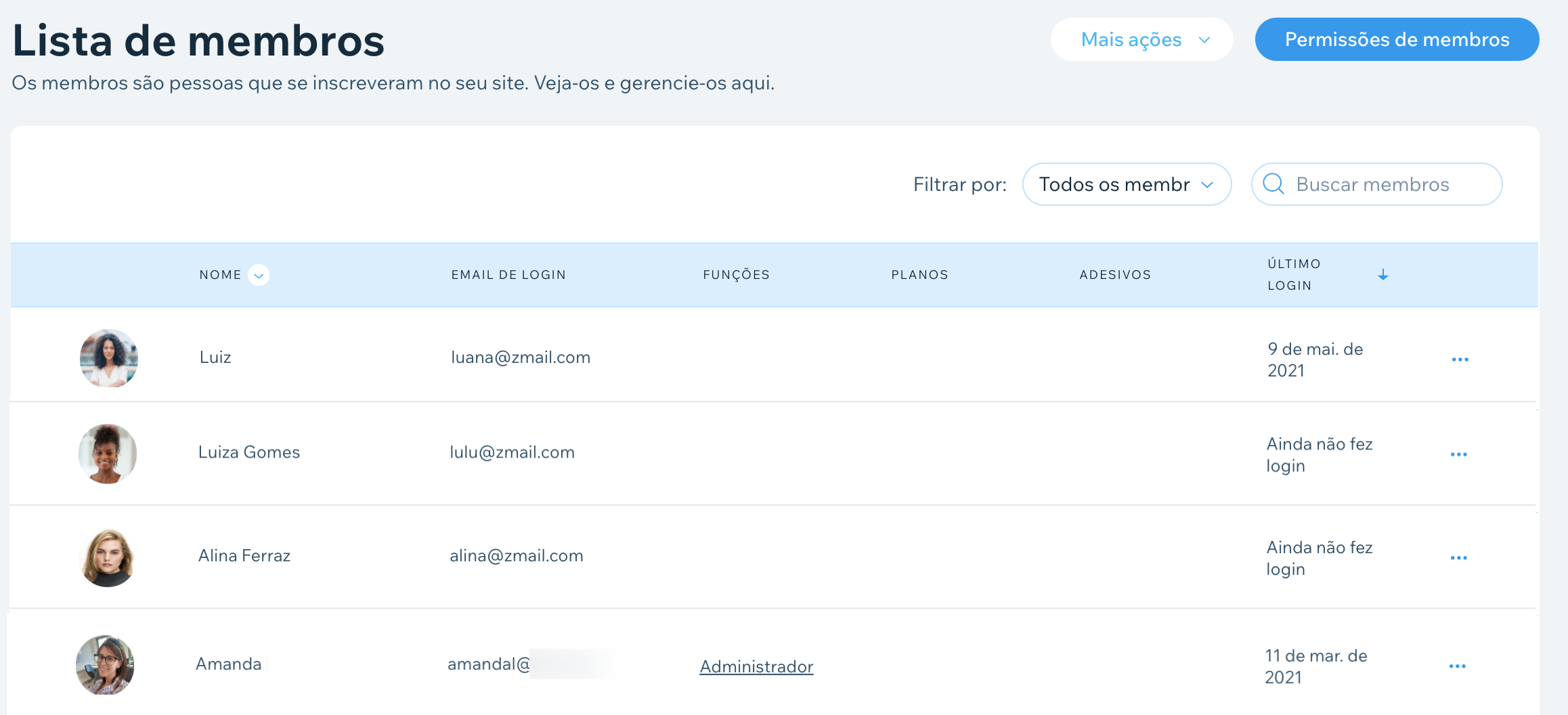 Site exclusivo para Membros