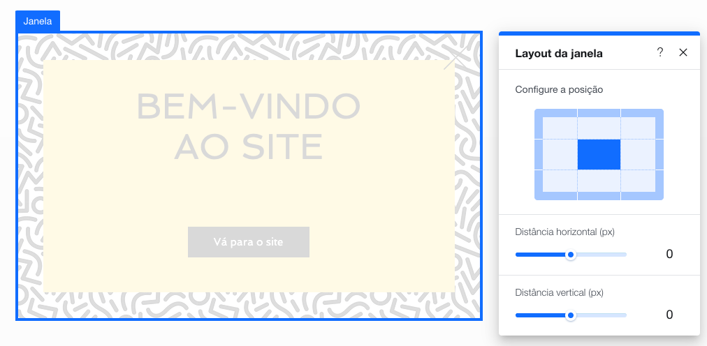 Editor Wix: adicionar e configurar uma janela