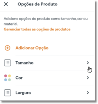 Wix Stores: adicionar opções de produto usando o app Wix Owner ...