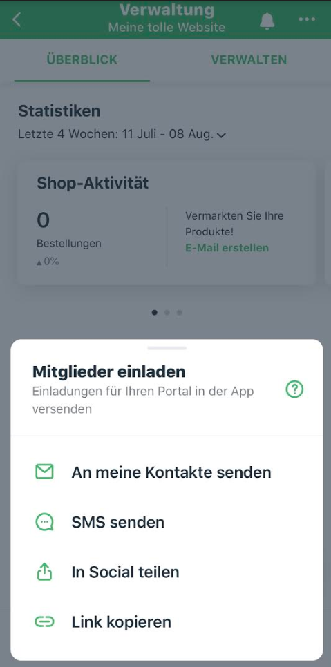 Neue Mitglieder Zu Deinem Portal In Der Wix Mobile App Einladen Support Zentrum Wix Com