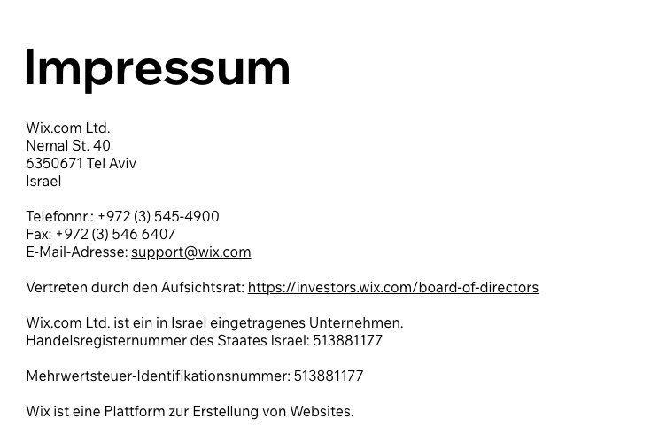 Impressum –