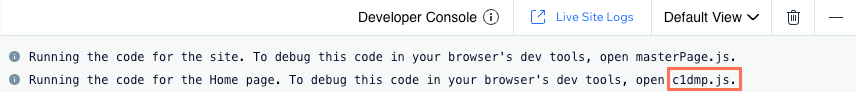 developer console