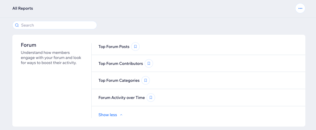 A screenshot of the Forum reports in the Analytics dashboard.