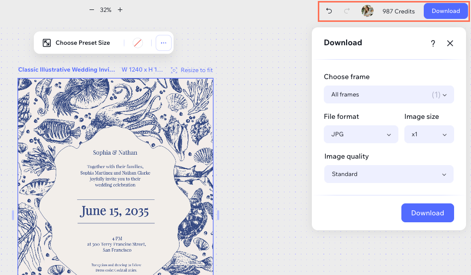 A screenshot of the download panel.