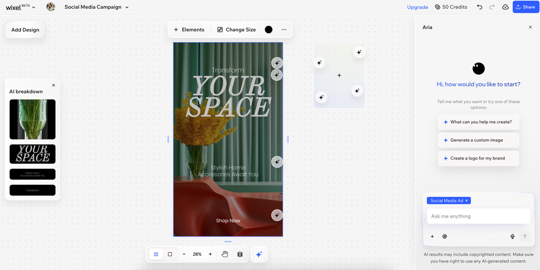 A screenshot of the Wixel project workspace.