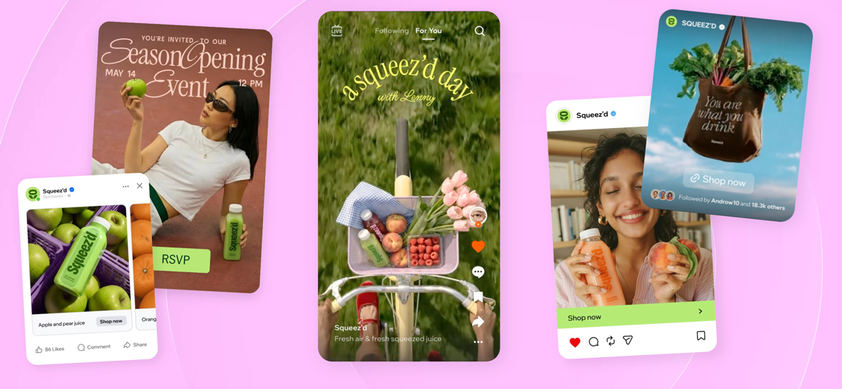 A marketing screenshot of different design assets.