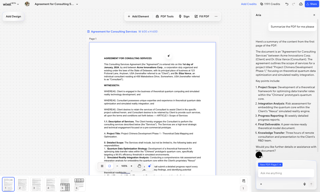A screenshot of a PDF in Wixel.